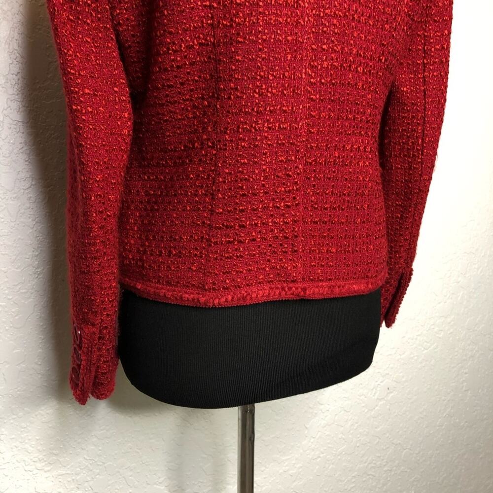 Pendleton red bouchle knit wool blend blazer size… - image 12